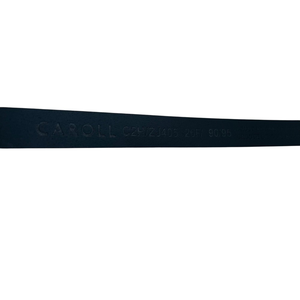 Caroll‎ Dark Green Suede Leather Western Belt Brass Gold Shell Buckle 44" Length - Picture 4 of 7